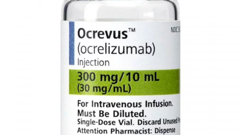 Ocrevus reduces relapse risk but linked to more hospitalizations/multiplesclerosisnewstoday.com/Ocrevus medication bottle