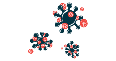 This illustration provides a close-up view of virus cells.