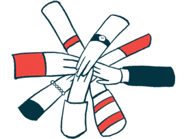 An all hands in illustration shows hands coming together in a circle.