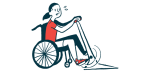 MS and exercise | Multiple Sclerosis News Today | review study of exercise programs | illustration of woman in wheelchair pedaling a fixed bike