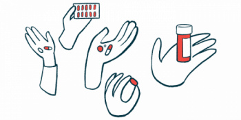 Ponvory | Multiple Sclerosis News Today | illustration of hands holding pills and capsules