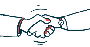 This illustration shows a handshake, close up, between two people.