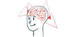 An illustration highlights the human brain as seen inside a person's head.