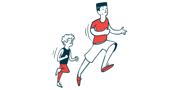 irisin hormone and aerobic exercise | Multiple Sclerosis News Today | illustration of man and boy running