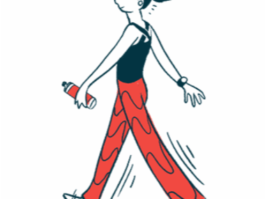 cannabis and MS | Multiple Sclerosis News Today | illustration of woman walking