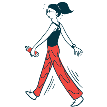 exergaming | Multiple Sclerosis News Today | illustration of woman walking