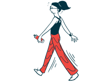 An illustration of a person walking.