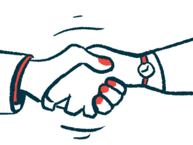 Image of a handshake between two people as a way of announcing a partnership.