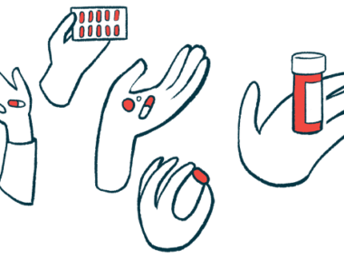 A variety of pills are held by hands, shown in different packages including a blister pack and pill bottle.