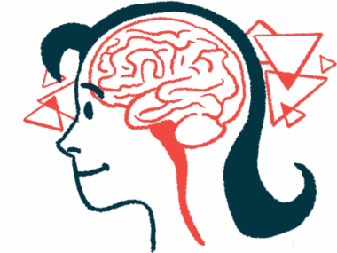 An illustration shows the human brain inside a person's head, seen in profile.