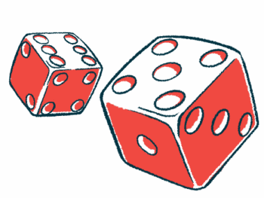 Rolling dice represents the risk of developing a disease.