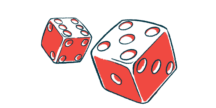 Rolling dice represents the risk of developing a disease.