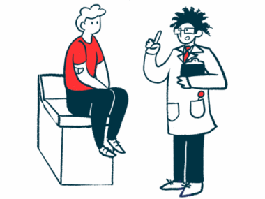 A doctor consults with a patient who is seated on an examination table.
