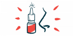 An illustration of an intranasal spray treatment.