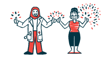 An illustration showing two women giving a thumbs up sign.