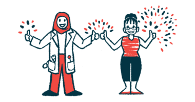 An illustration showing two women giving a thumbs up sign.
