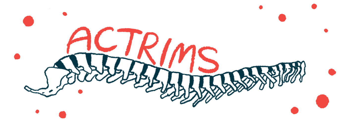 The word ACTRIMS appears atop an illustration of the cervical spine.