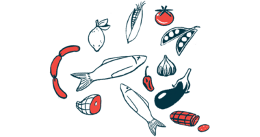 An illustration showing a mix of foods, from meats and fish to vegetables and fruits.