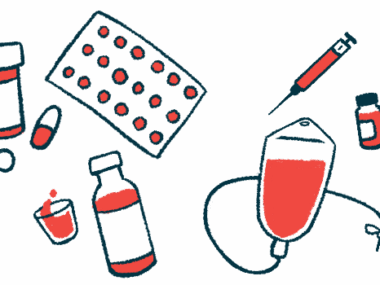 Different types of medications are pictured, from pills and capsules to injection and infusion therapies.