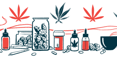 A graphic showing various forms of cannabis-based products, from dried herbs to oils, pills to teas.