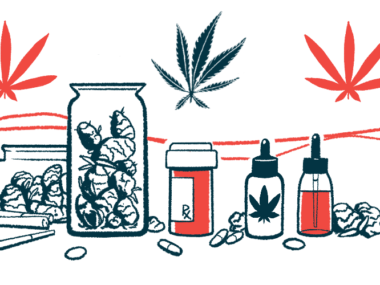 A graphic showing various forms of cannabis-based products, from dried herbs to oils, pills to teas.