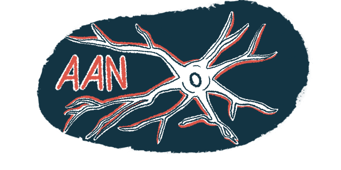 Am illustration for the AAN conference showing a neuron.