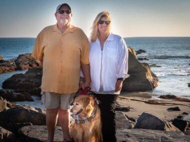 Jenn, husband, and dog