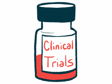 A half-filled bottle of a liquid prescription medication is labeled 'Clinical Trials.'