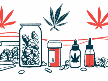 An illustration of various cannabis-based or cannabidiol treatments.