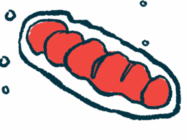 An illustration shows a close-up view of mitochondria.