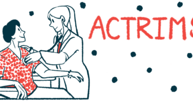 A clinician tends to a patient in this graphic that illustrates the Americas Committee for Treatment and Research in Multiple Sclerosis (ACTRIMS) Forum 2024