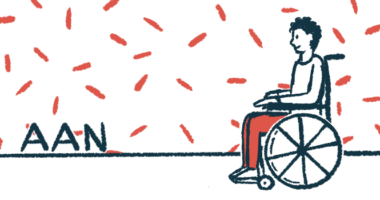 Illustration of a person in a wheelchair looking at the letters 
