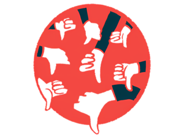 People hands are shown giving the 