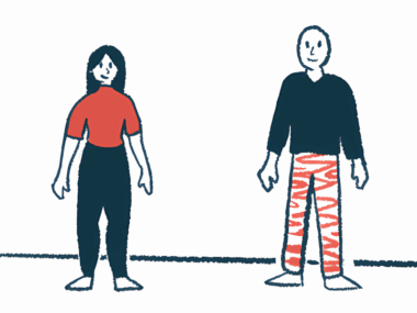 A man and a woman are shown standing near one another, but not together.