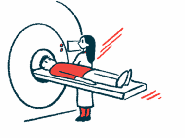 A clinician prepares a patient to undergo an MRI scan.