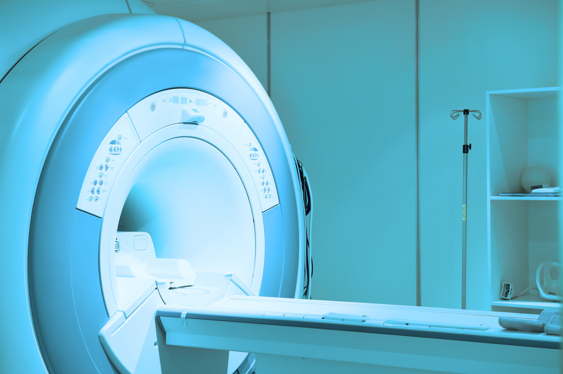 An MRI scanner awaits a patient.