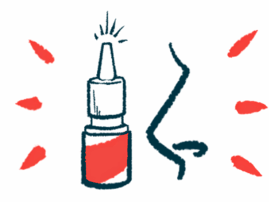 An illustration shows an bottle of intranasal spray.