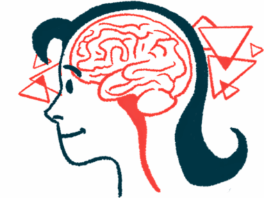 An illustration shows the human brain inside a person's head, seen in profile.
