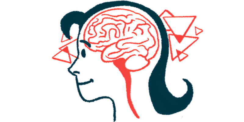 An illustration shows the human brain inside a person's head, seen in profile.