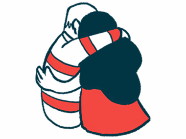 An illustration of two people embracing.