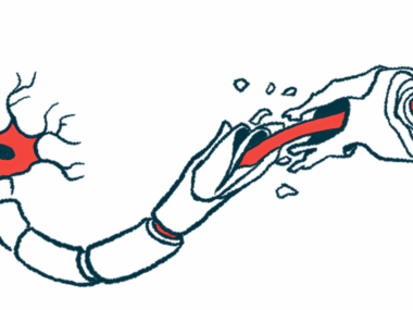 An illustration shows damage to the myelin sheath that protects nerve fibers.