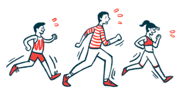 Three people are shown running.