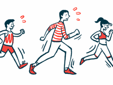 Three people are shown running.