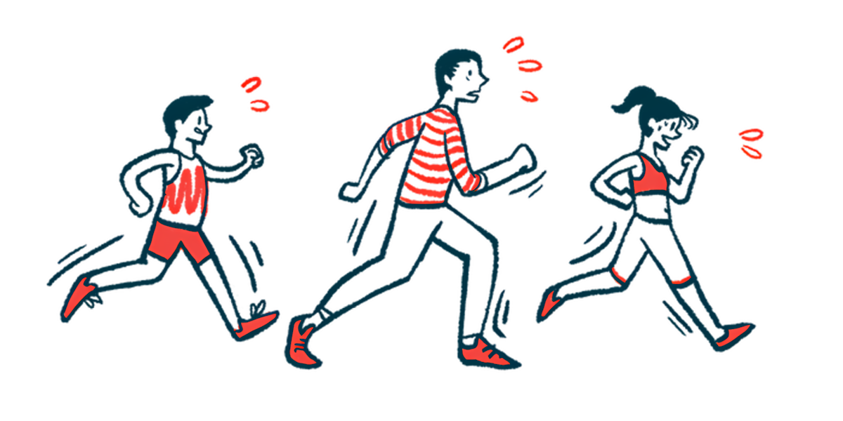 Three people are shown running.