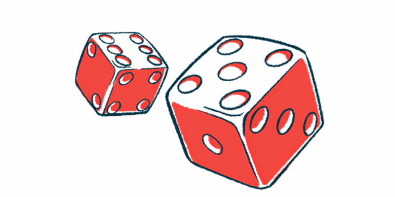 A risk illustration shows a pair of dice being thrown.