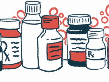 Seven different bottles of medicine are pictured.
