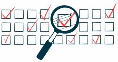 A magnifying glass hovers over a box in a survey showing a checkmark.