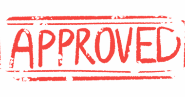 A red stamp shows the word 'approved' in all capital letters.