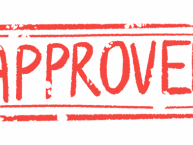 A red stamp shows the word 'approved' in all capital letters.