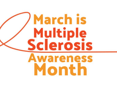 The words March is Multiple Sclerosis Awareness Month are written on a white backdrop.